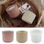 Irregular striped candle cup silicone mold