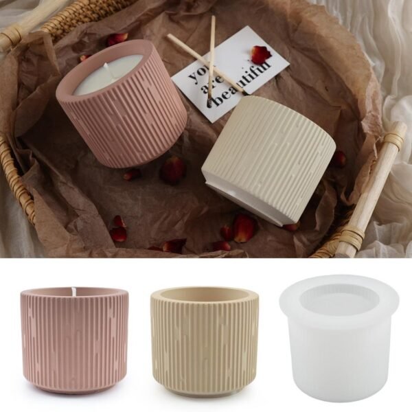 Irregular striped candle cup silicone mold