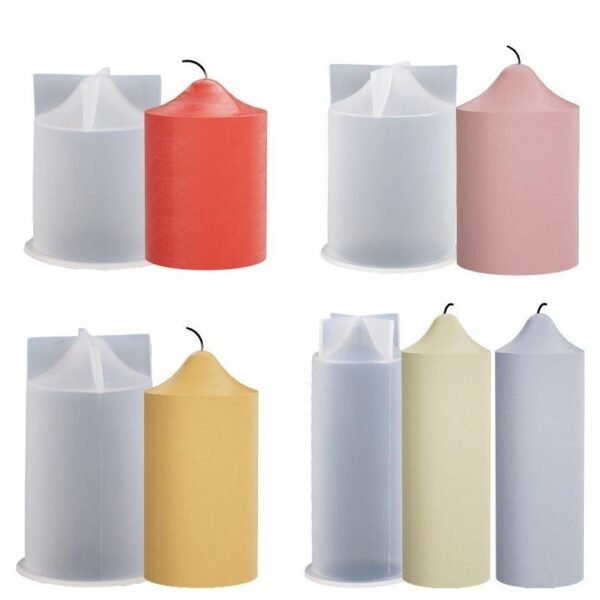 Pillar candlestick shape silicone mold