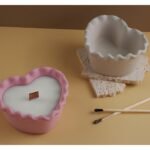 Wave heart shaped candle silicone mold