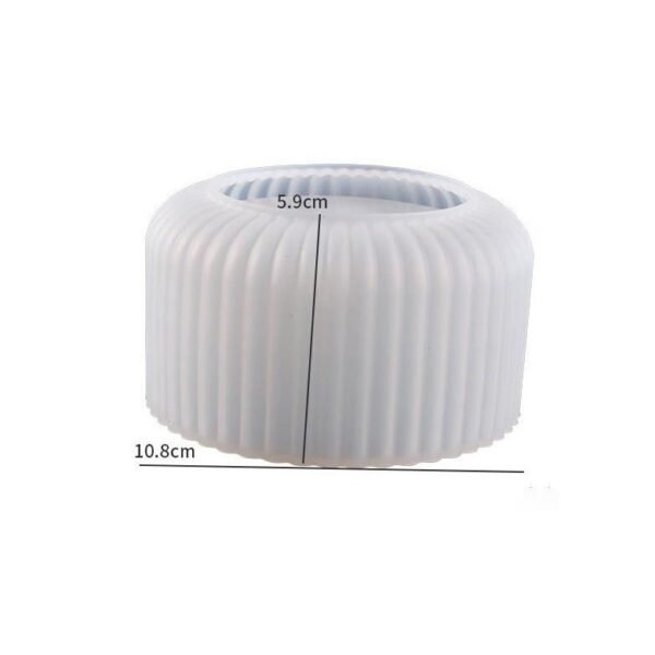 Large stripes candle cup silicone mold