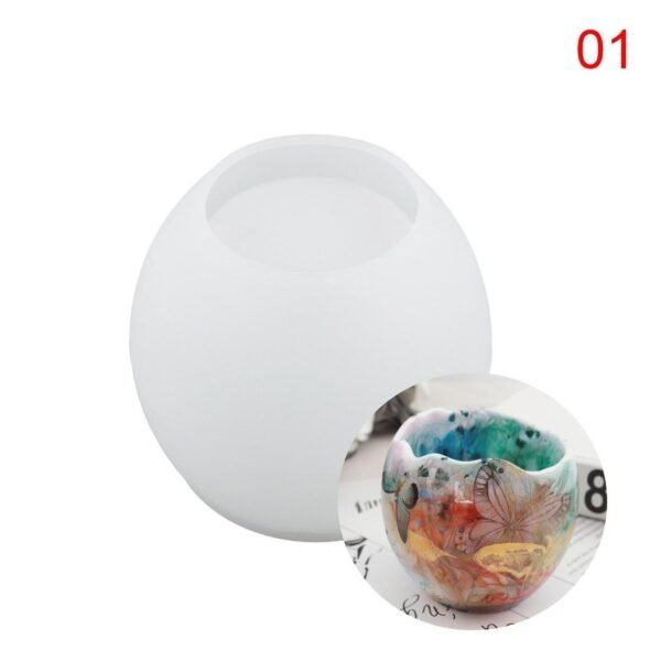 Flat round holder tealight candle silicone mold