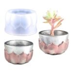 Lotus plant pot flower silicone mold