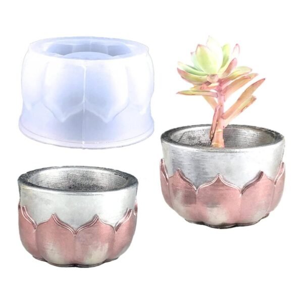 Lotus plant pot flower silicone mold