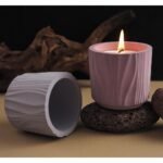 Wavy striped candle cup silicone mold