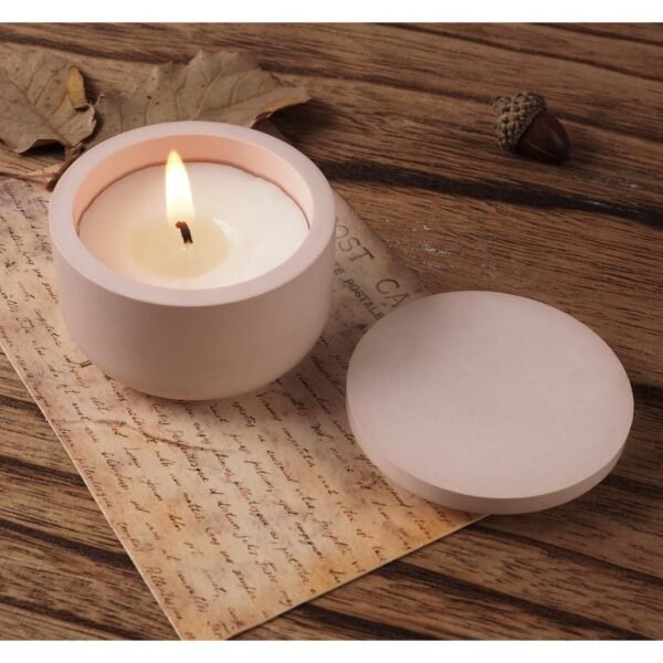 Round craft candle with lid silicon mold