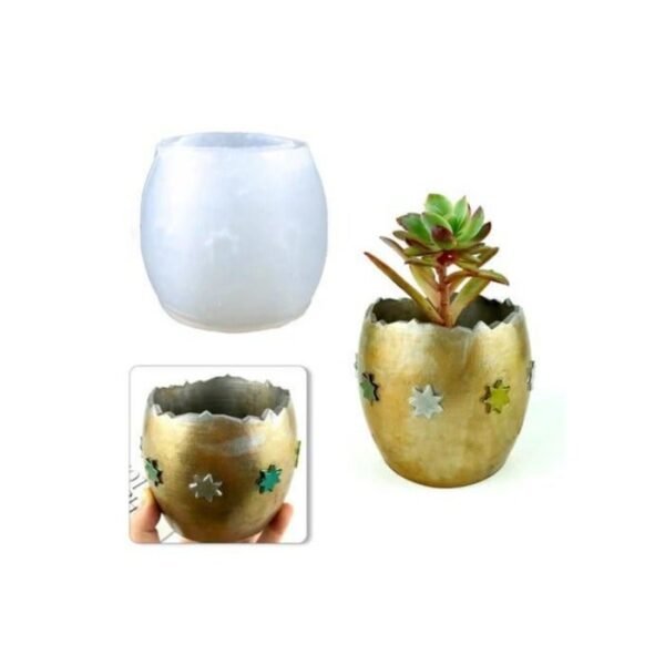 Cracked Egg Flower Pot Silicone Mold