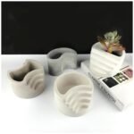 Round ladder shape flower pot silicone mold